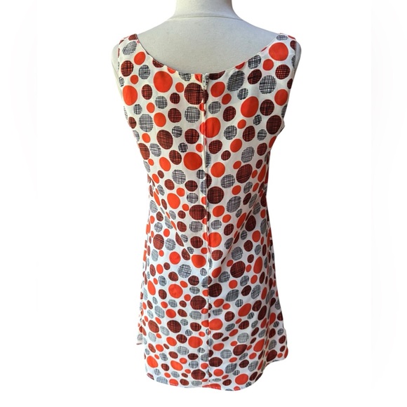 1990s Designer Luca, Made in USA, 100%‎ Polyester Polka Dot Mini Shift Dress - Picture 4 of 6